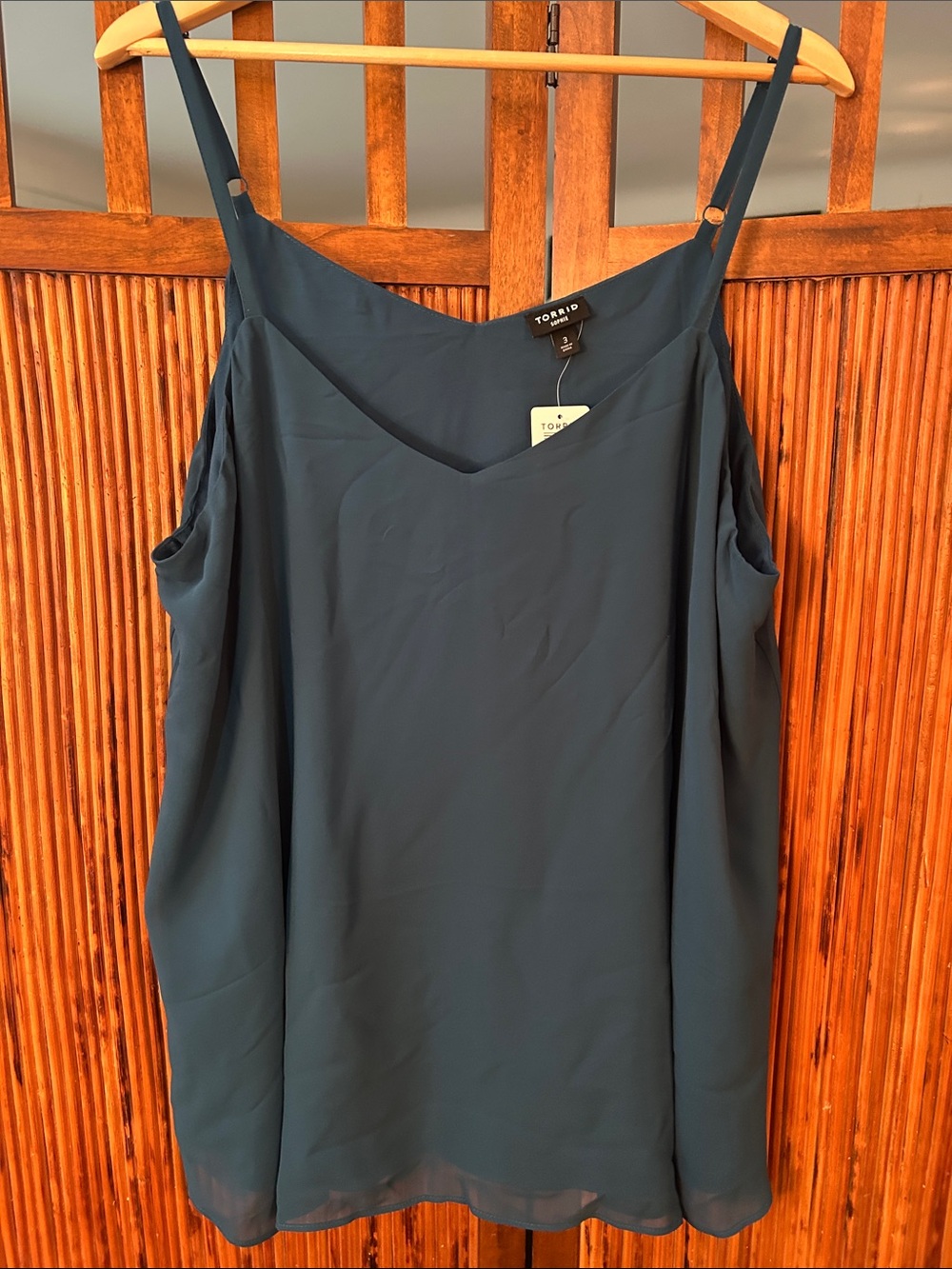 Torrid Sophie dark teal V-neck cami with adjustable straps